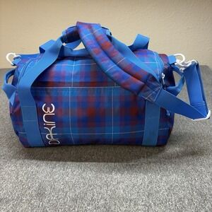 Dakine EQ Sports Bag Duffle Red Blue Plaid Print Gym Carry On
